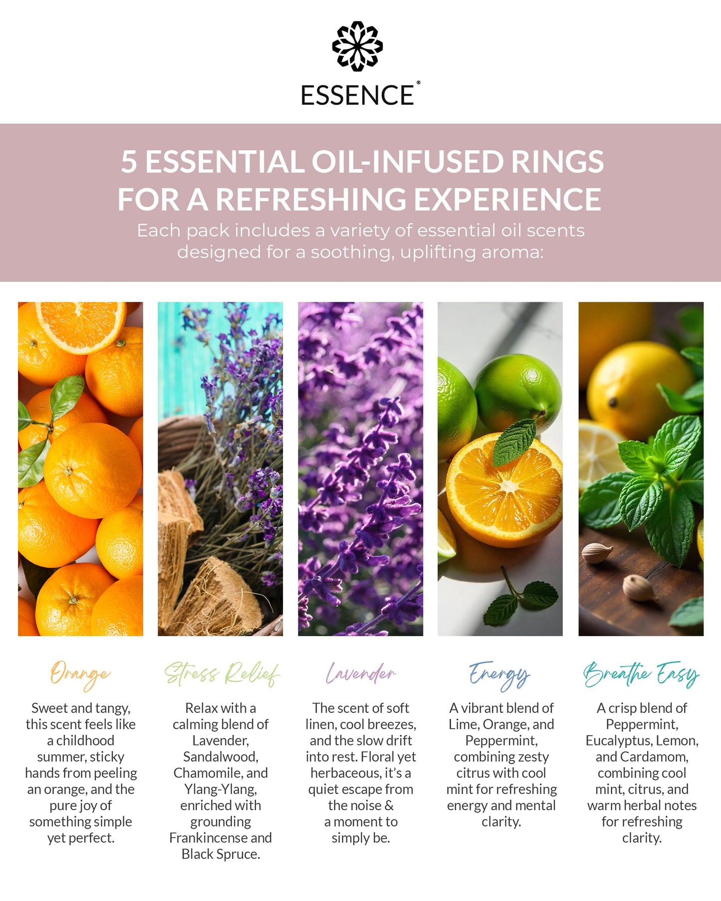 Essence Nasal Diffuser Self-Care Bundle | Wearable Aromatherapy Nose Rings for Stress, Energy & Mental Clarity
