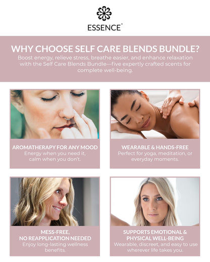 Essence Nasal Diffuser Self-Care Bundle | Wearable Aromatherapy Nose Rings for Stress, Energy & Mental Clarity