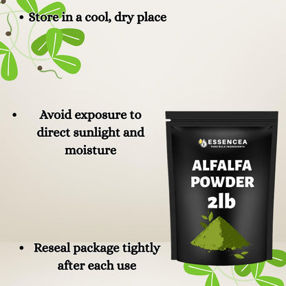 Essencea Alfalfa Powder 2 lb | Gluten Free, Non-GMO, Vegan | 32 oz