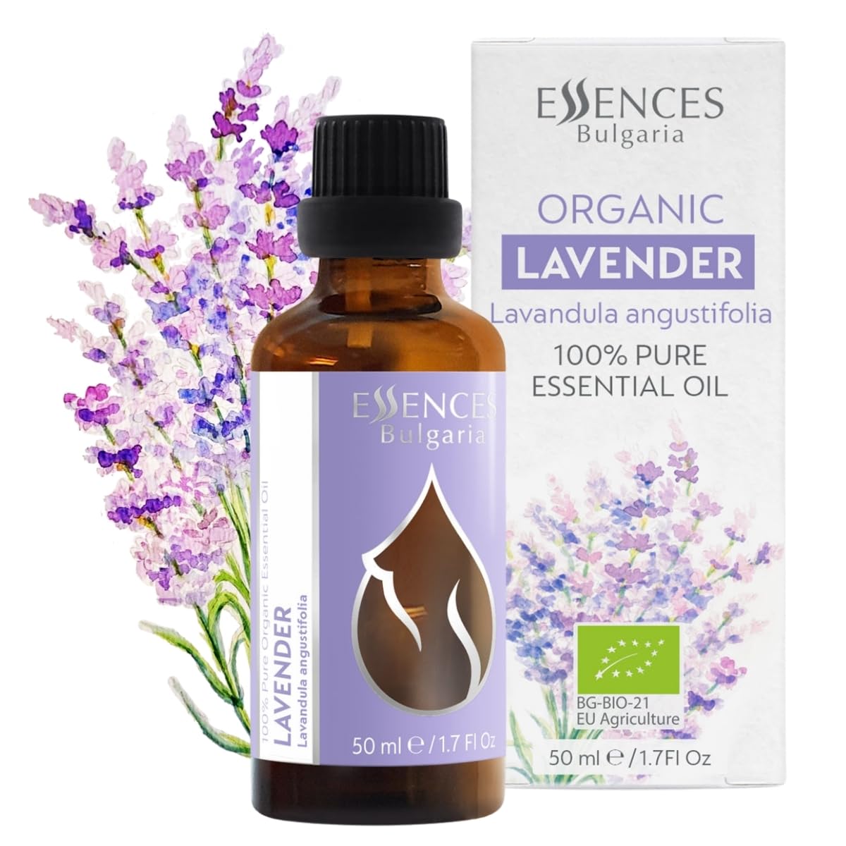 Essences Bulgaria Organic Lavender Essential Oil 50ml | 100% Pure & Undiluted