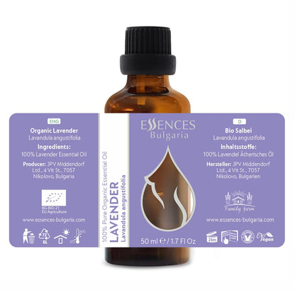 Essences Bulgaria Organic Lavender Essential Oil 50ml | 100% Pure & Undiluted