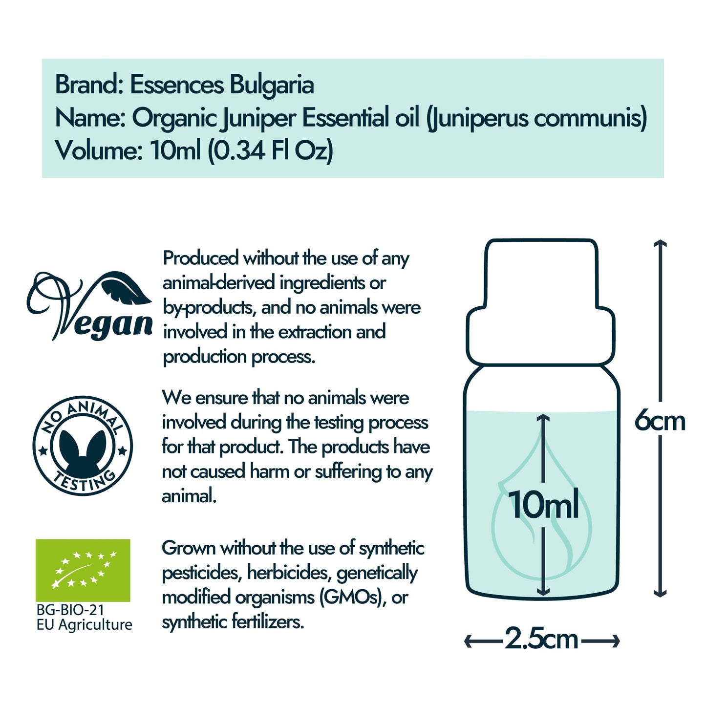 Essences Bulgaria Organic Juniper Essential Oil – 10ml | 100% Pure & Therapeutic Grade