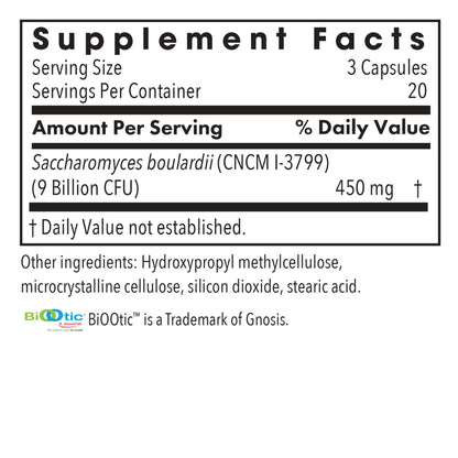 Allergy Research Group Essential-Biotic Saccharomyces boulardii 450 mg Probiotic Supplement – 60 Count