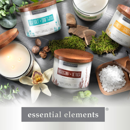 Essential Elements by Candle-lite – Mahogany & Vetiver Three-Wick Aromatherapy Candle (14.75 oz)