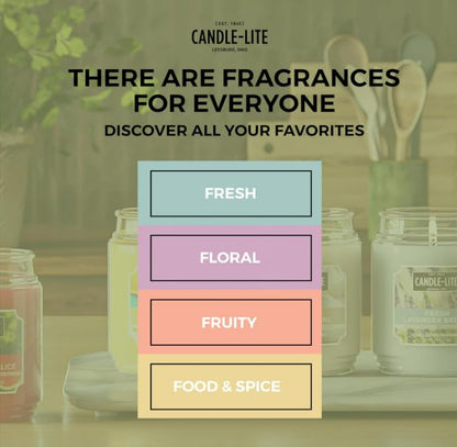 Essential Elements by Candle-lite – Eucalyptus & Mint Leaf Scented Candle, 14.75 oz, 3-Wick, 45 Hr Burn Time, Off-White