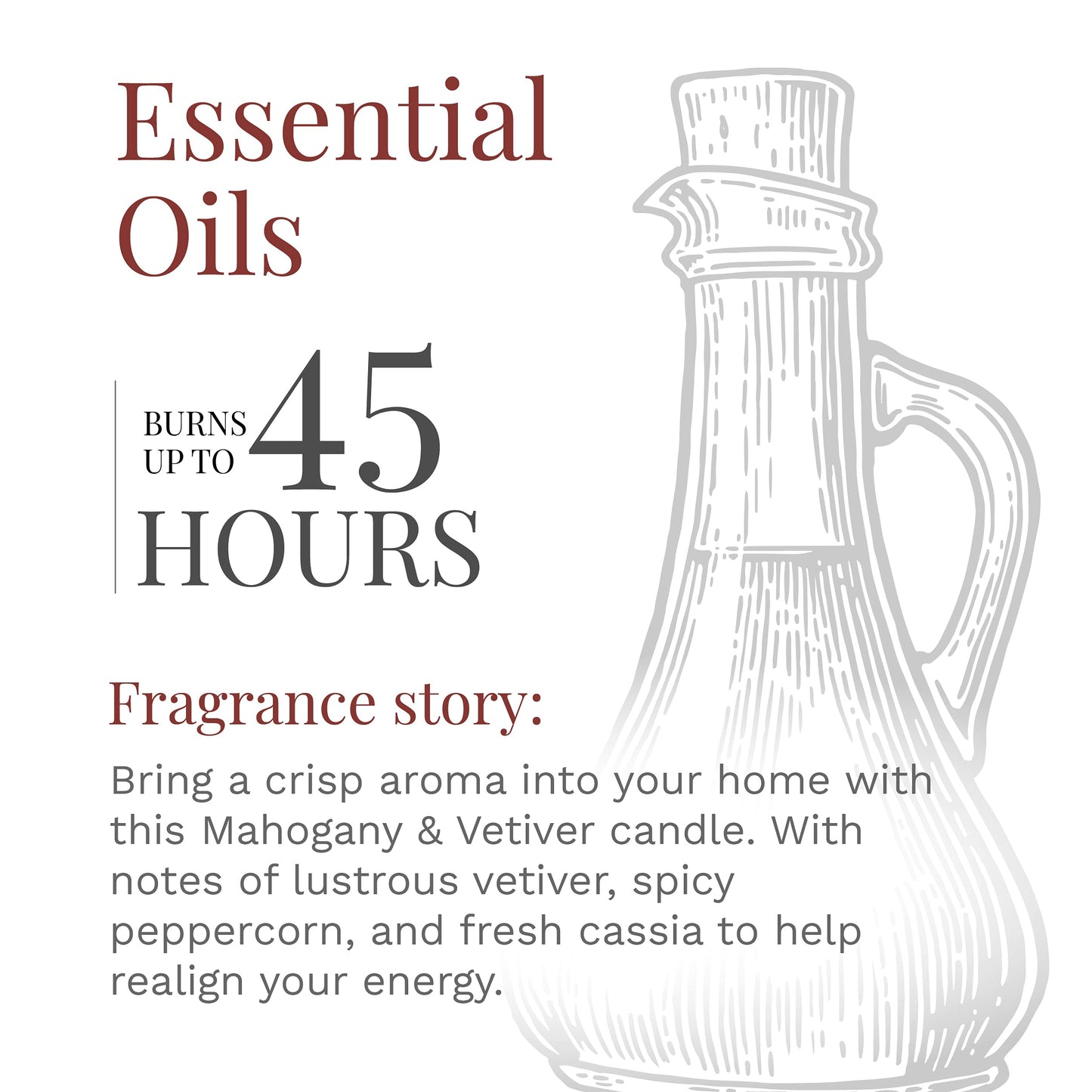 Essential Elements by Candle-lite – Mahogany & Vetiver Three-Wick Aromatherapy Candle (14.75 oz)