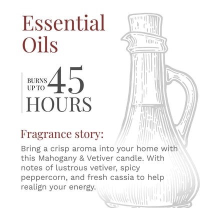 Essential Elements by Candle-lite – Mahogany & Vetiver Three-Wick Aromatherapy Candle (14.75 oz)