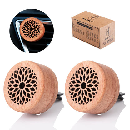 Essential Oil Car Diffuser 2-Pack - Rosewood Diffusers with Vent Clip