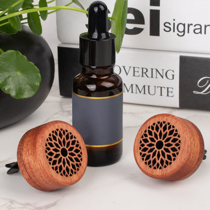 Essential Oil Car Diffuser 2-Pack - Rosewood Diffusers with Vent Clip