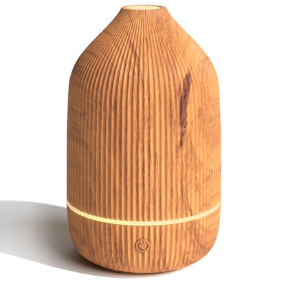 Essential Oil Diffuser 100ml – Mini Ultrasonic Aromatherapy with Auto Shut-Off & 7 LED Lights (Wood Grain)