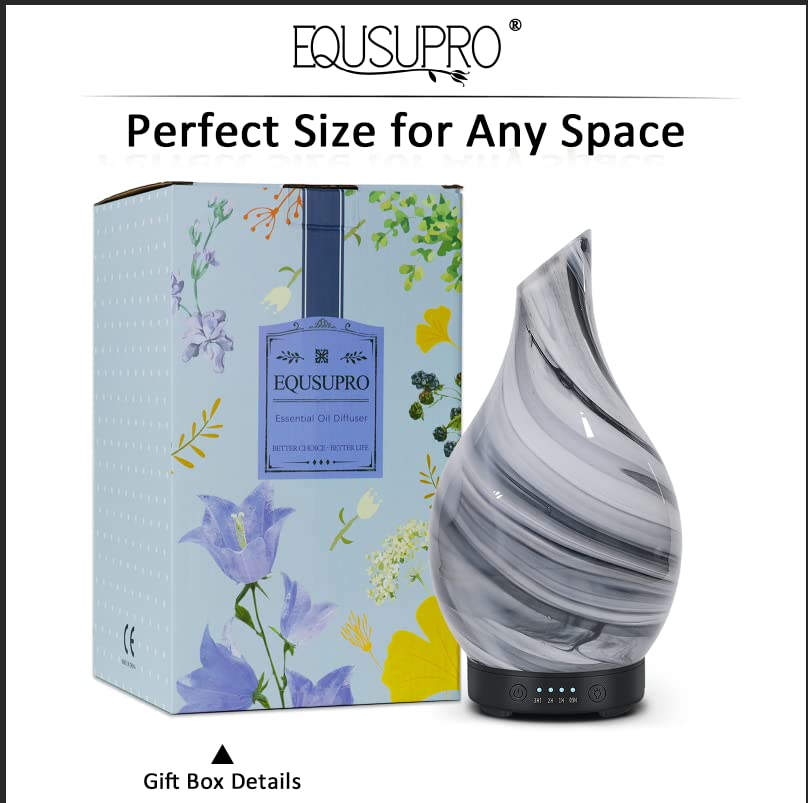Essential Oil Diffuser 120ml Ultrasonic | Glass BPA-Free, Auto-Off, 4 Timers, 7 LED Colors