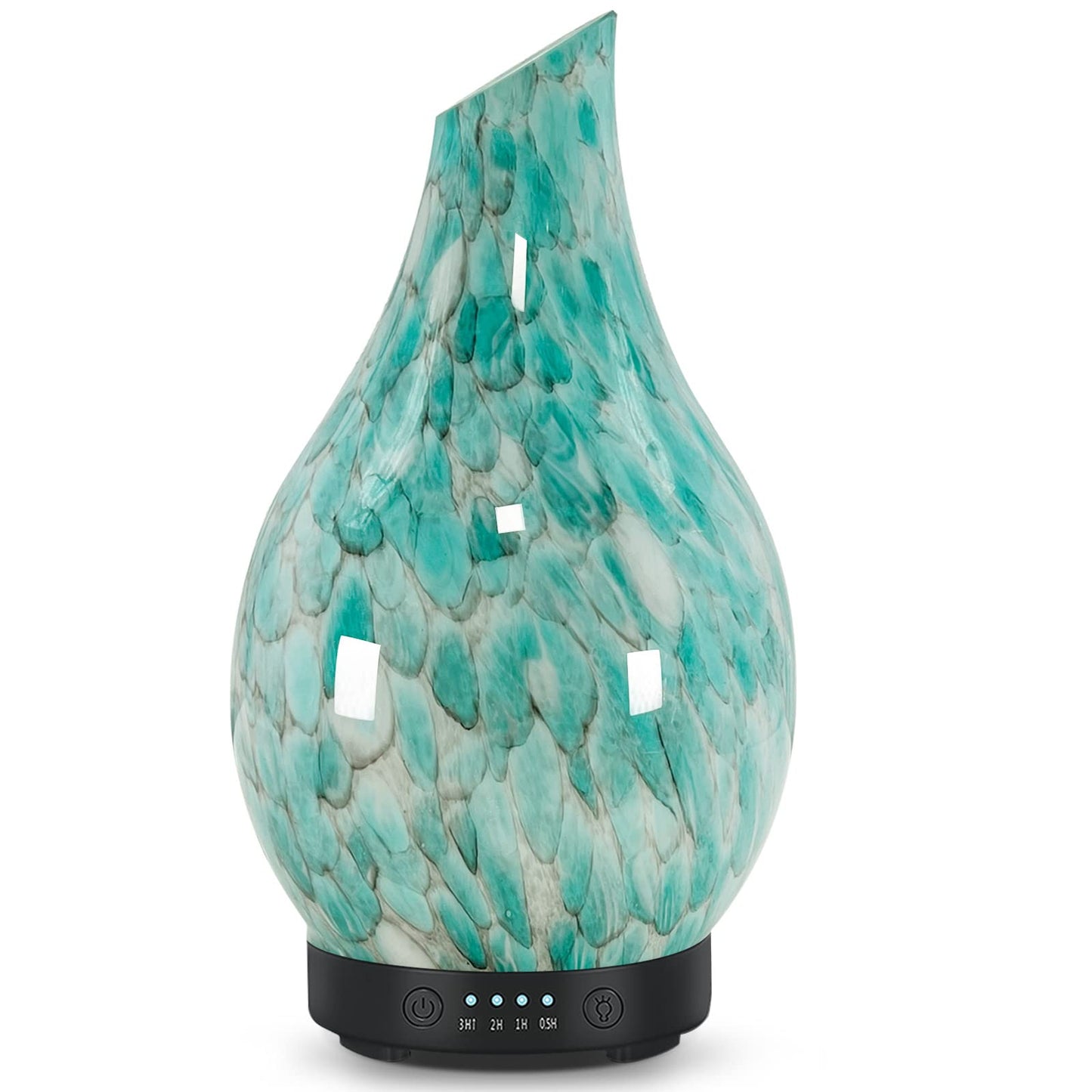 Essential Oil Diffuser 120ml Ultrasonic – Handmade Glass, BPA Free, Auto Shut-Off, 4 Timers, 7-Color LED