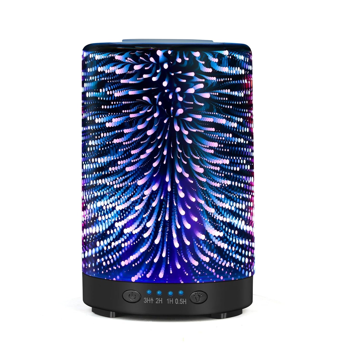 Essential Oil Diffuser 120ml Glass – 7 Color Lights, Auto Shut-Off, 4 Timers