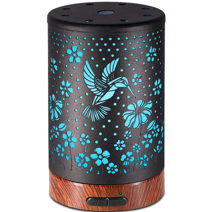 Essential Oil Diffuser 150ml – Metal Cover, 7-Color Light, Auto-Off | Aromatherapy