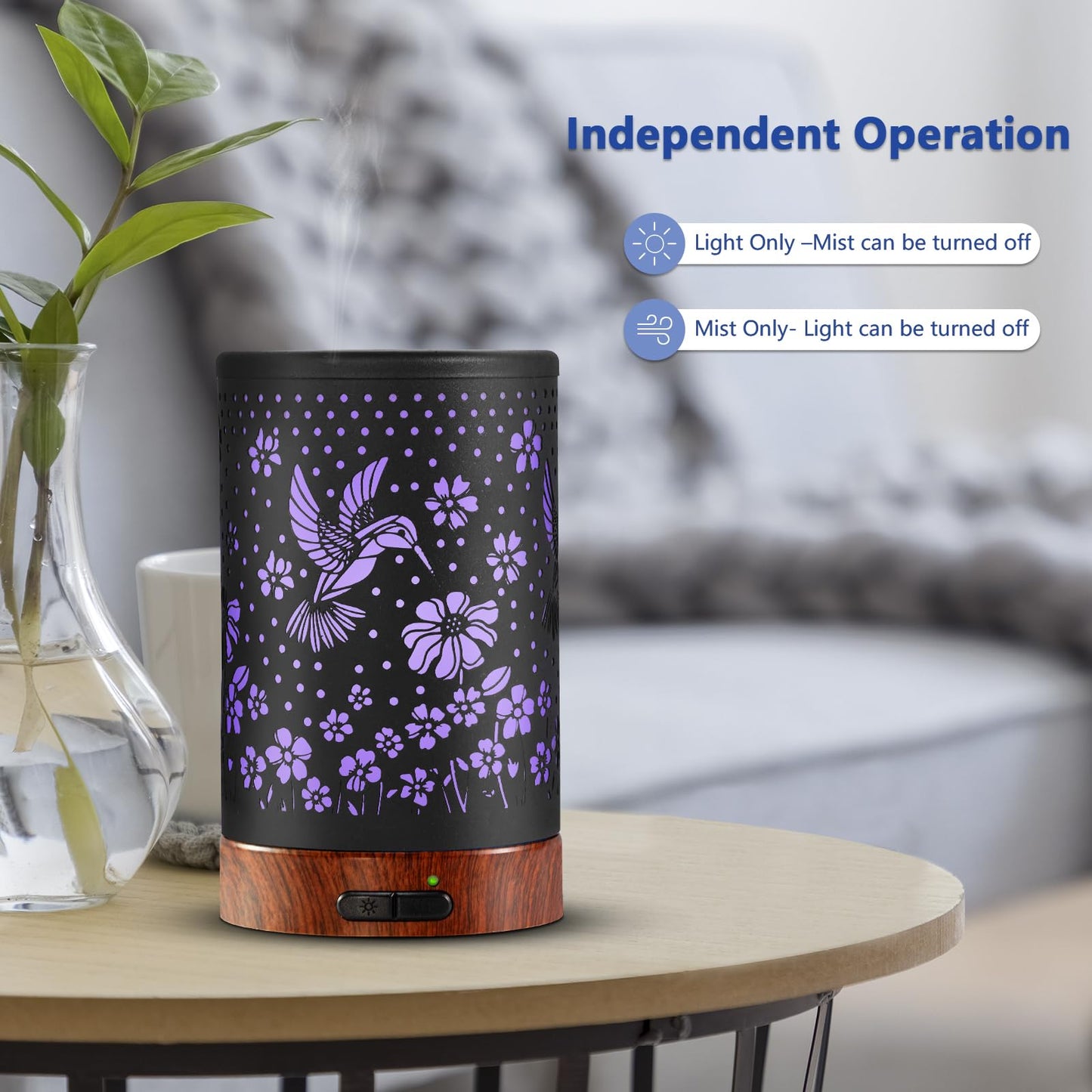 Essential Oil Diffuser 150ml – Metal Cover, 7-Color Light, Auto-Off | Aromatherapy