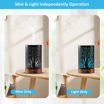 Essential Oil Diffuser 150ML – Ultrasonic Metal Diffuser with Auto Shut-Off and 7-Color LED Lights