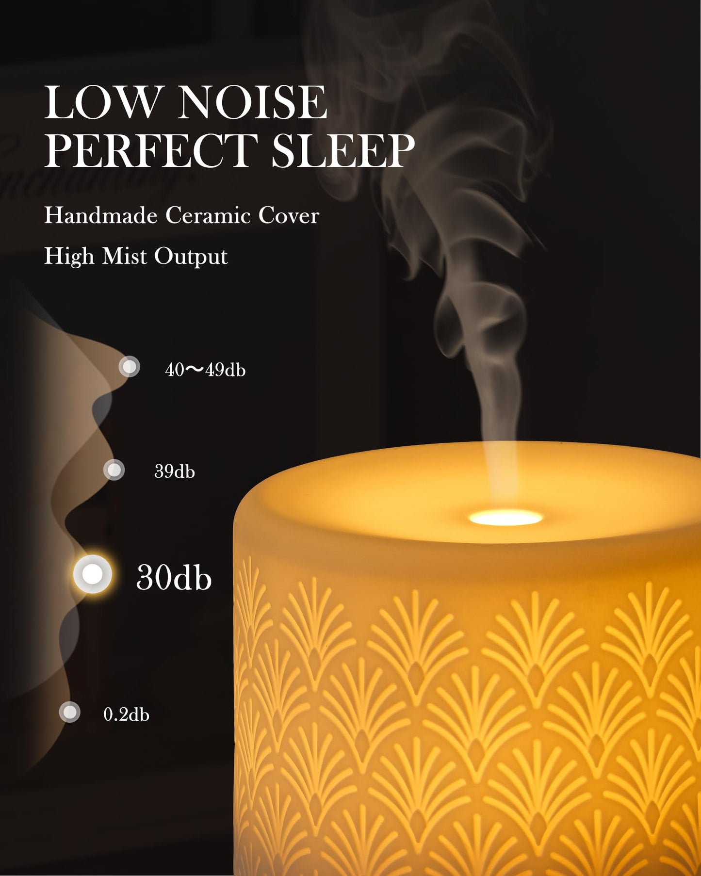 Essential Oil Diffuser 280ml | Ceramic Ultrasonic Diffuser with Auto Shut-Off for Home & Spa