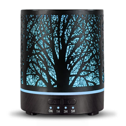 Essential Oil Diffuser 300ml – Ultrasonic Metal Diffuser with 4 Timers & 7-Color Night Light