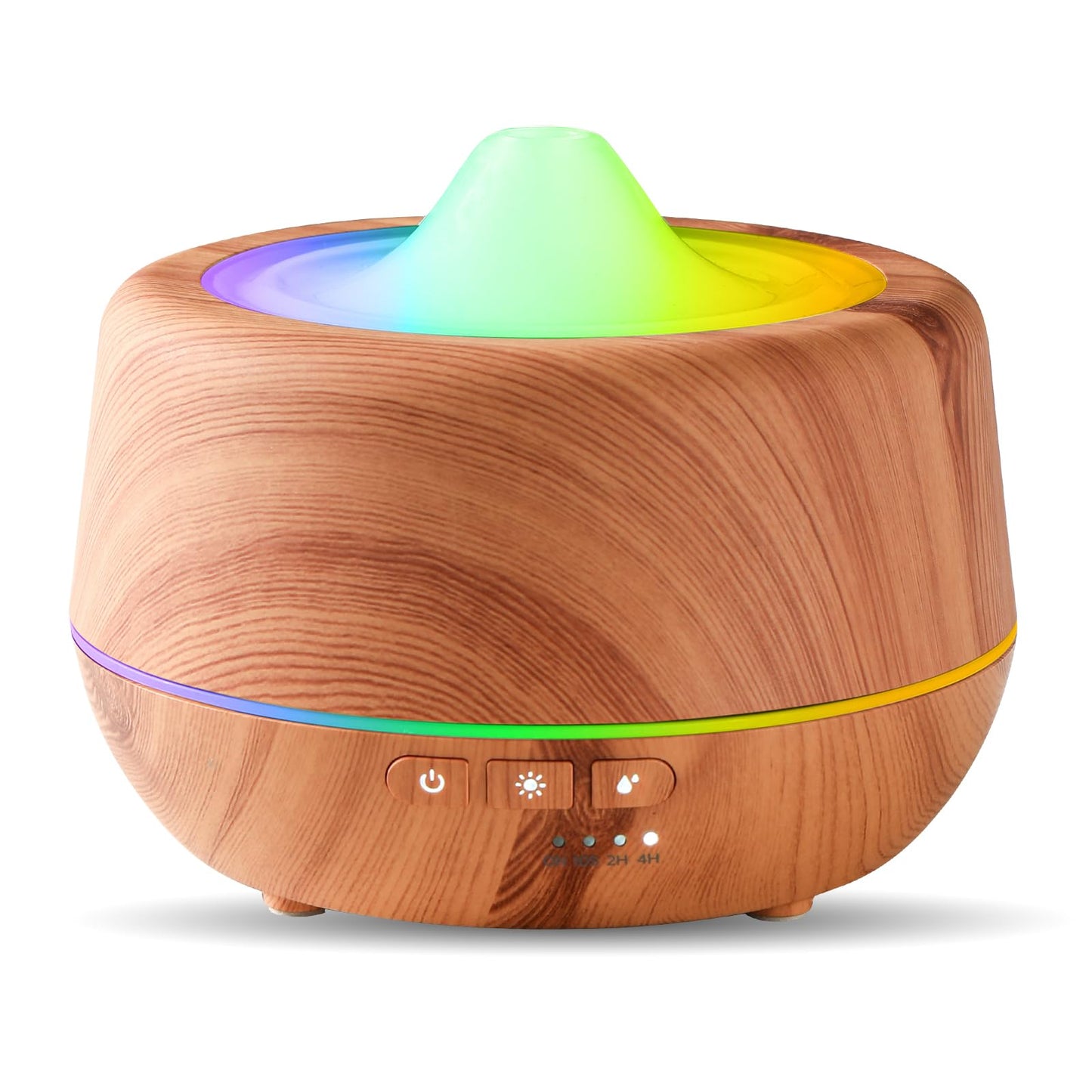 Essential Oil Diffuser 500ml Ultrasonic Diffuser - 2-in-1 Fragrance Diffuser & Humidifier with 7 Color LED Lights (Light Brown)