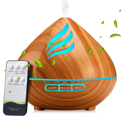 Essential Oil Diffuser 500ml with Remote 04a6 14 Color LED, Auto-Off