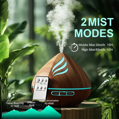 Essential Oil Diffuser 500ml with Remote 04a6 14 Color LED, Auto-Off