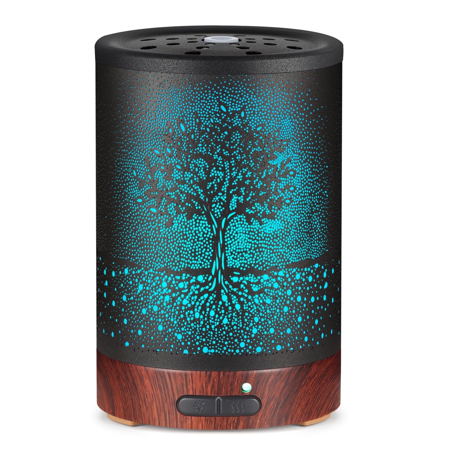Essential Oil Diffuser - Aromatherapy Diffuser with 7 Color Lights, Auto-Off | Metal Cool Mist Humidifier for Home & Office