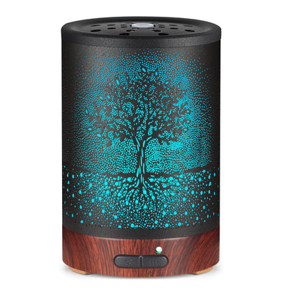 Essential Oil Diffuser - Aromatherapy Diffuser with 7 Color Lights, Auto-Off | Metal Cool Mist Humidifier for Home & Office