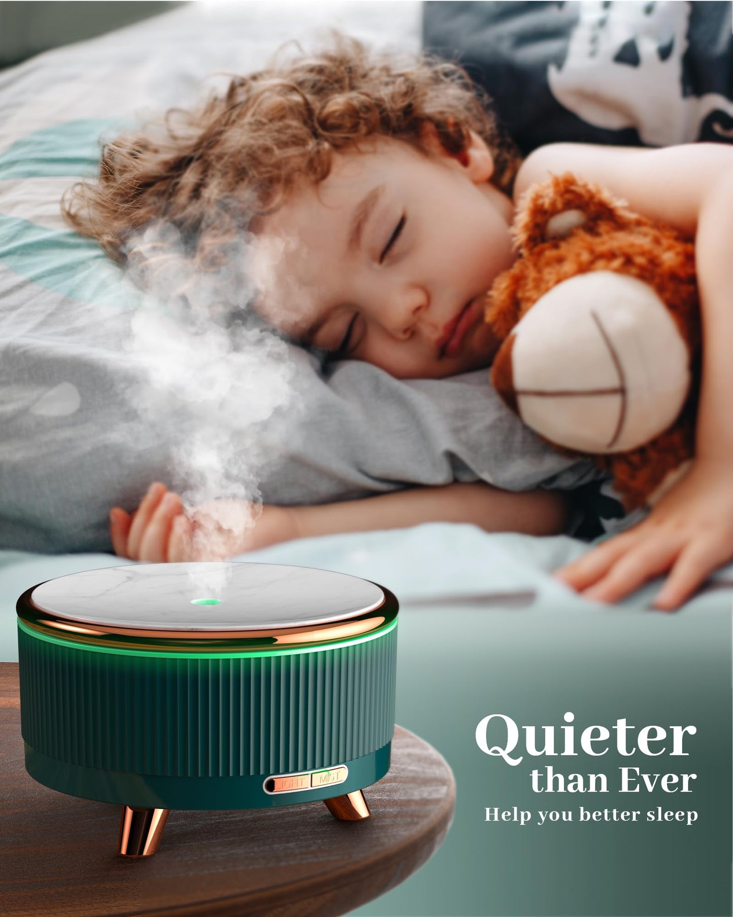 Essential Oil Diffuser for Home - 500ml, Large Room, 7-Color Changing LED
