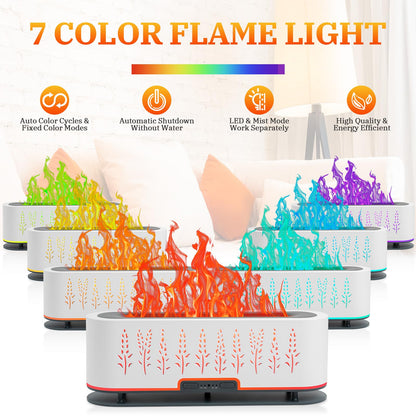 Essential Oil Diffuser Flame Air 200ml, 2 Mist Modes, 4 Timers, Auto-Off (White)
