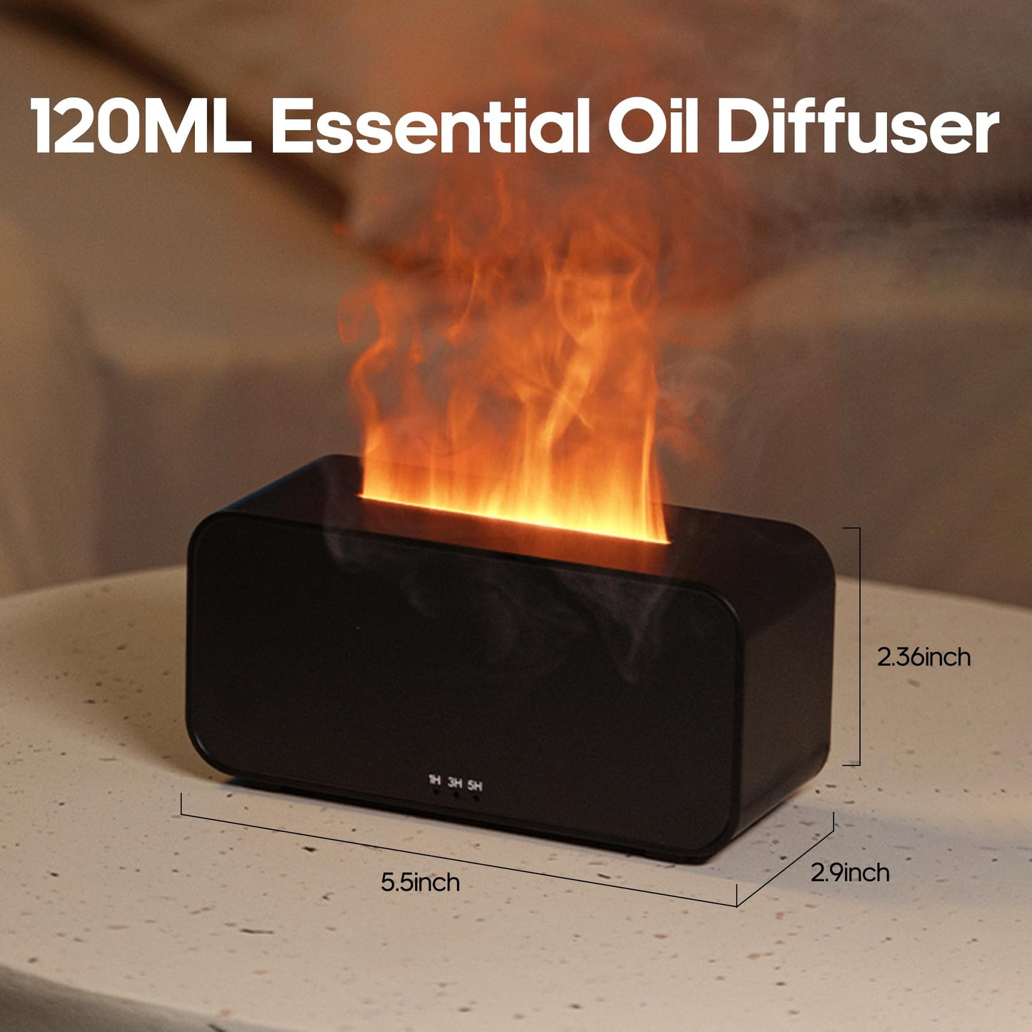 Essential Oil Air Diffuser Flame Diffuser for Home – Colorful Water Vapor Humidifier