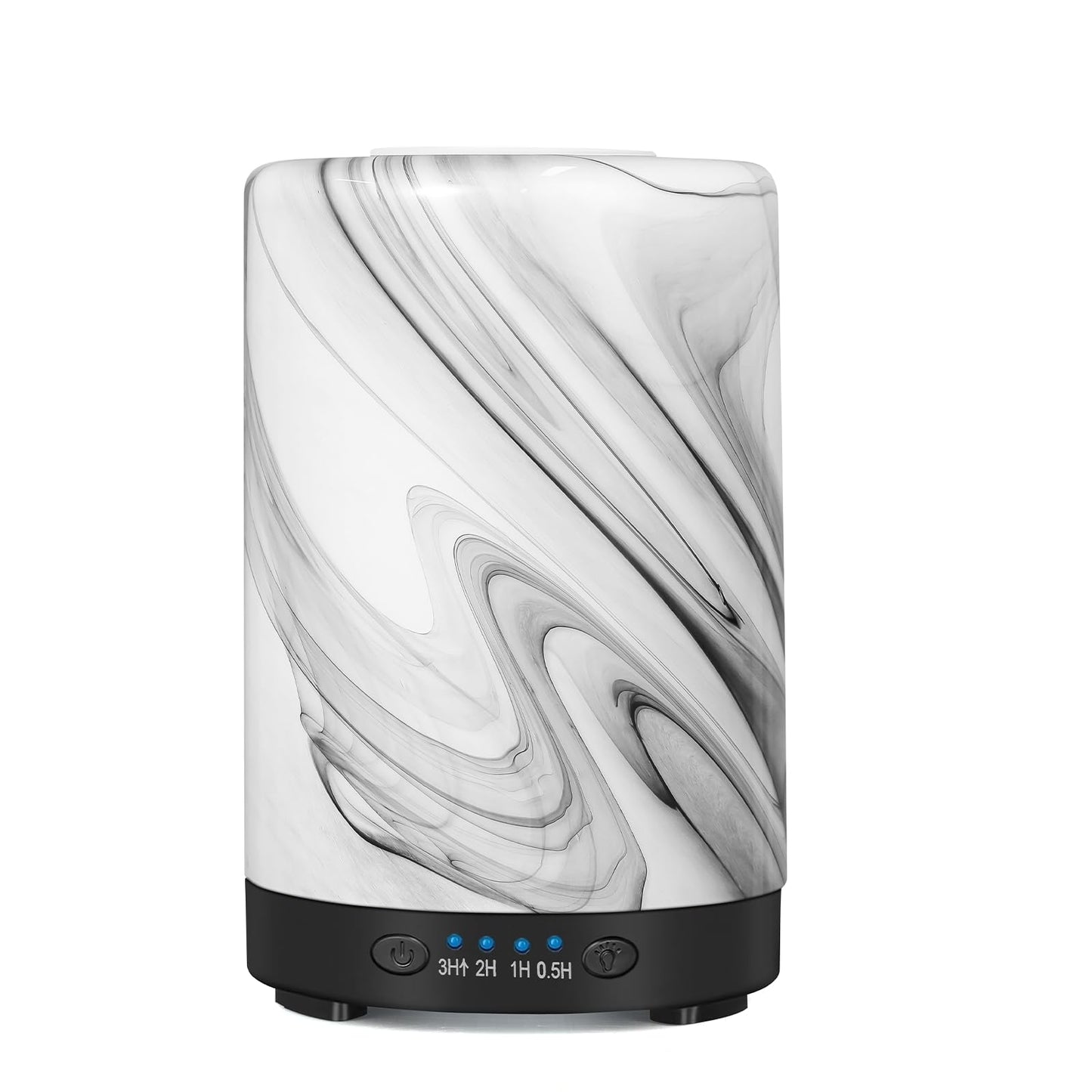 Glass Essential Oil Diffuser 120ml – Gray Wave, 7-Color Lights, Auto Shut-Off, 4 Timers