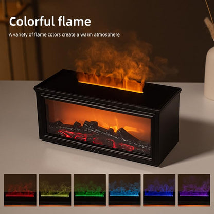 280ML Fireplace Diffuser with 7 Colorful Lights, Essential Oils, Timer & Remote