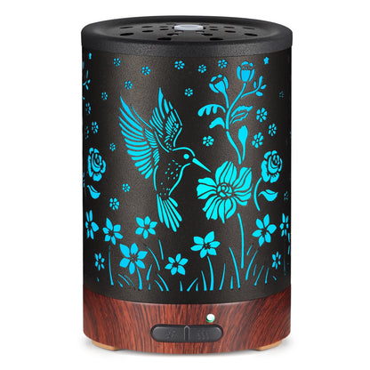 Essential Oil Diffuser with 7 Color Lights – Auto-Off, Cool Mist Humidifier | Home & Office | Hummingbird