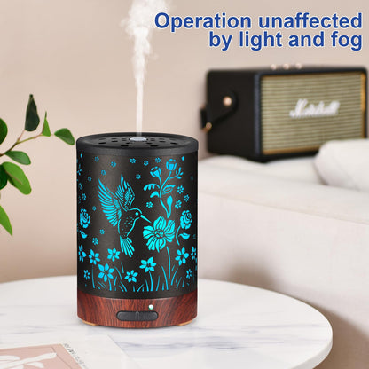Essential Oil Diffuser with 7 Color Lights – Auto-Off, Cool Mist Humidifier | Home & Office | Hummingbird