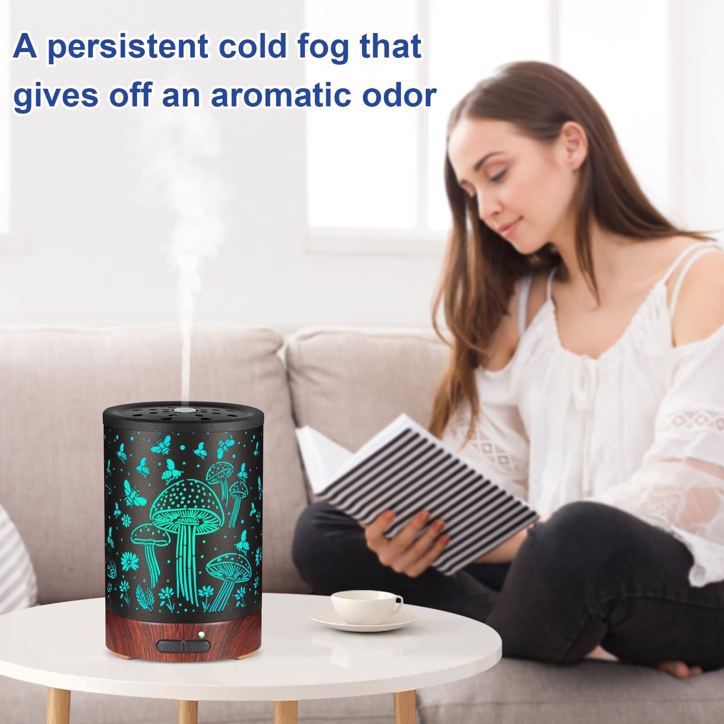 Essential Oil Diffuser - Aromatherapy Diffuser with 7 Color Lights & Auto-Off for Home & Office | For Women & Moms