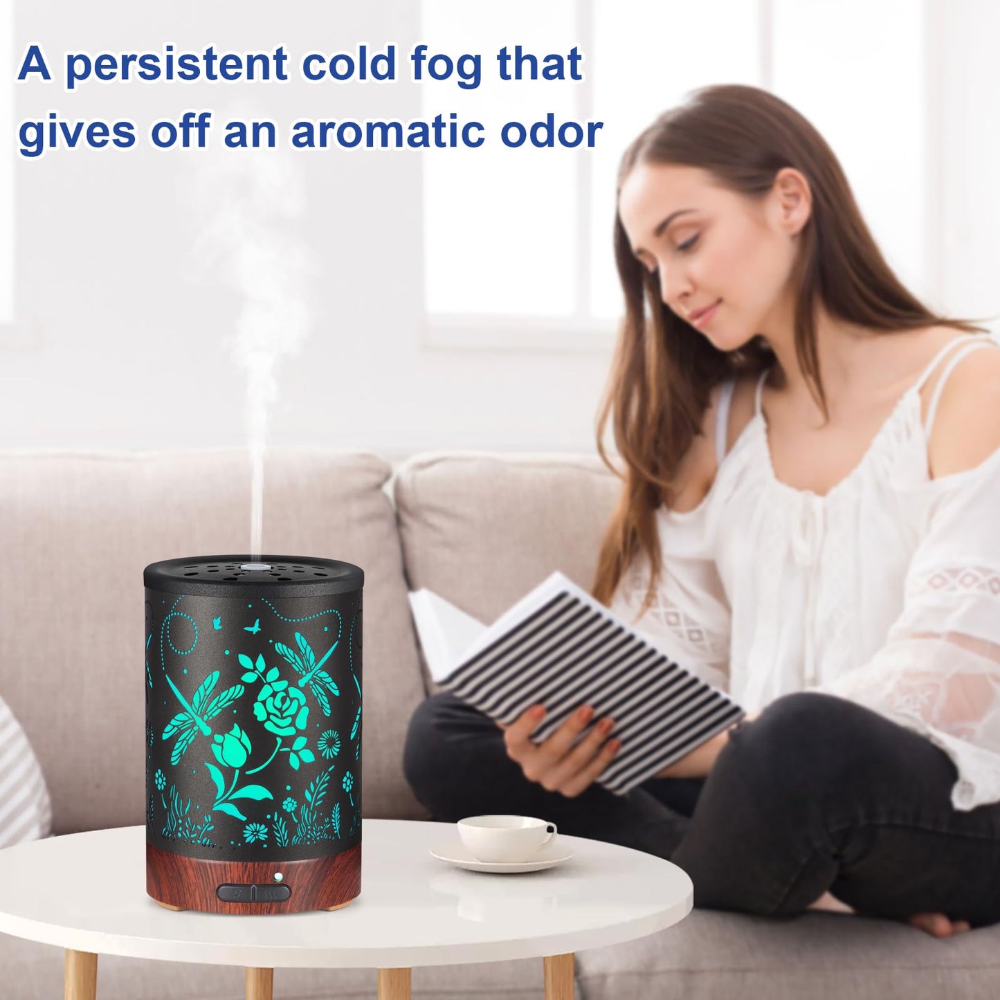 Essential Oil Diffuser - Aromatherapy with 7 Color Lights | Auto-Off Cool Mist Humidifier