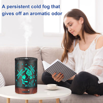 Essential Oil Diffuser - Aromatherapy with 7 Color Lights | Auto-Off Cool Mist Humidifier