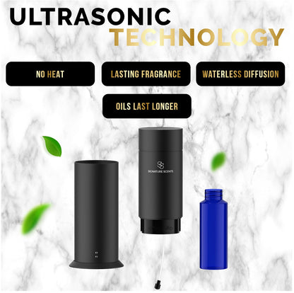 Luxury Waterless Essential Oil Diffuser with Bluetooth App Control (1000 sq ft) – Black