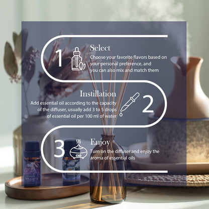 Essential Oil Set – 10 Pcs Diffuser Oils for Home & Aromatherapy | Frankincense, Lavender, Vanilla, Cinnamon, Chamomile