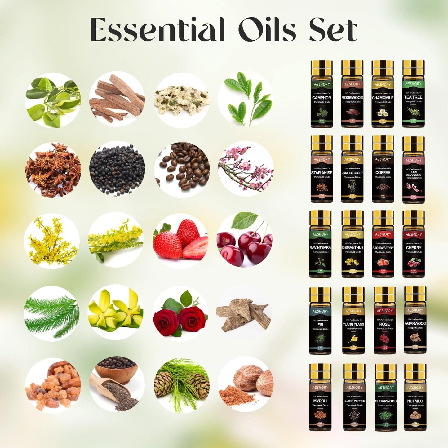 Essential Oil Set 80 Pcs - 100% Natural Essential Oils Kit | Diffuser, Massage, Soap & Bath Bombs (80x5ml) Christmas Gift