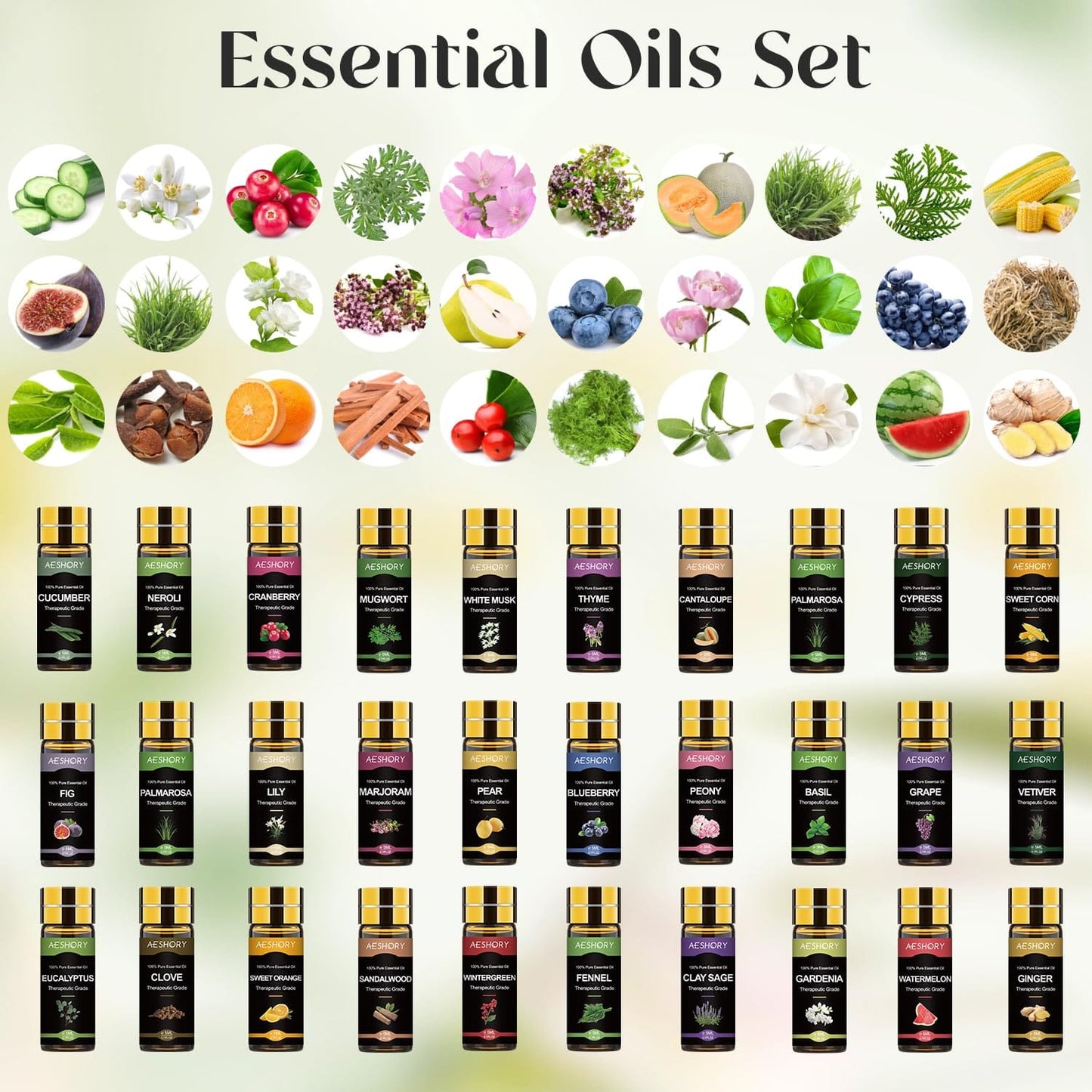 Essential Oil Set 80 Pcs - 100% Natural Essential Oils Kit | Diffuser, Massage, Soap & Bath Bombs (80x5ml) Christmas Gift