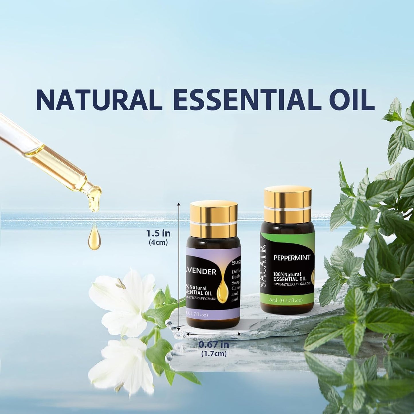 Essential Oil Set 25x5ml – Natural Oils Gift Set for Diffuser & DIY