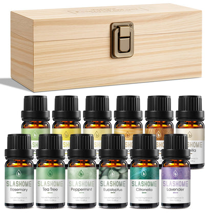 12-Pack Essential Oils for Diffusers – Sleep & Refreshing Scents | Gift Box