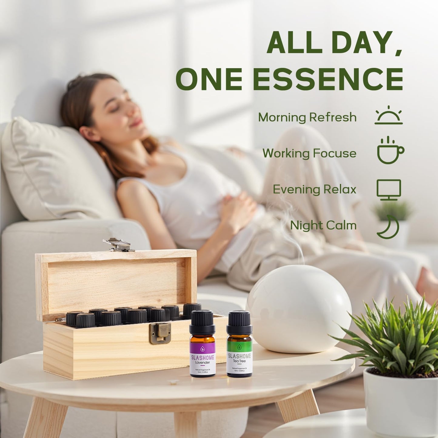 12-Pack Essential Oils for Diffusers – Sleep & Refreshing Scents | Gift Box