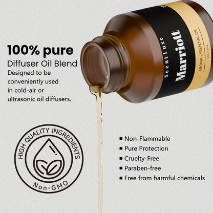 Essential Oils and Hotel Diffuser Oil Inspired Marriott Hotel – Bitter Orange, Jasmine and Lily of the Valley Blend | 15mL Glass Bottle