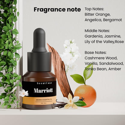 Essential Oils and Hotel Diffuser Oil Inspired Marriott Hotel – Bitter Orange, Jasmine and Lily of the Valley Blend | 15mL Glass Bottle