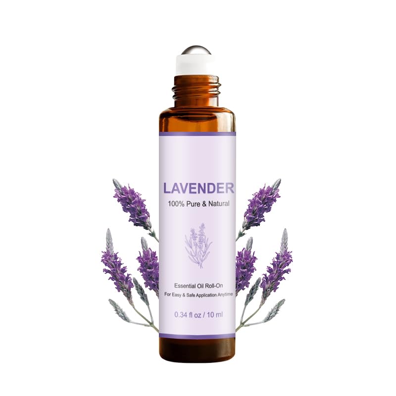 Essential Oils Roll On - Organic Lavender & Coconut Oil for Aromatherapy and Skin Care