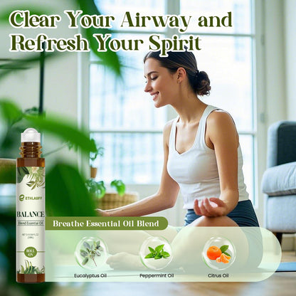 Essential Oils Roll On Set 3 Pack – Breathe, Focus On & Balance (3 x 10ml)