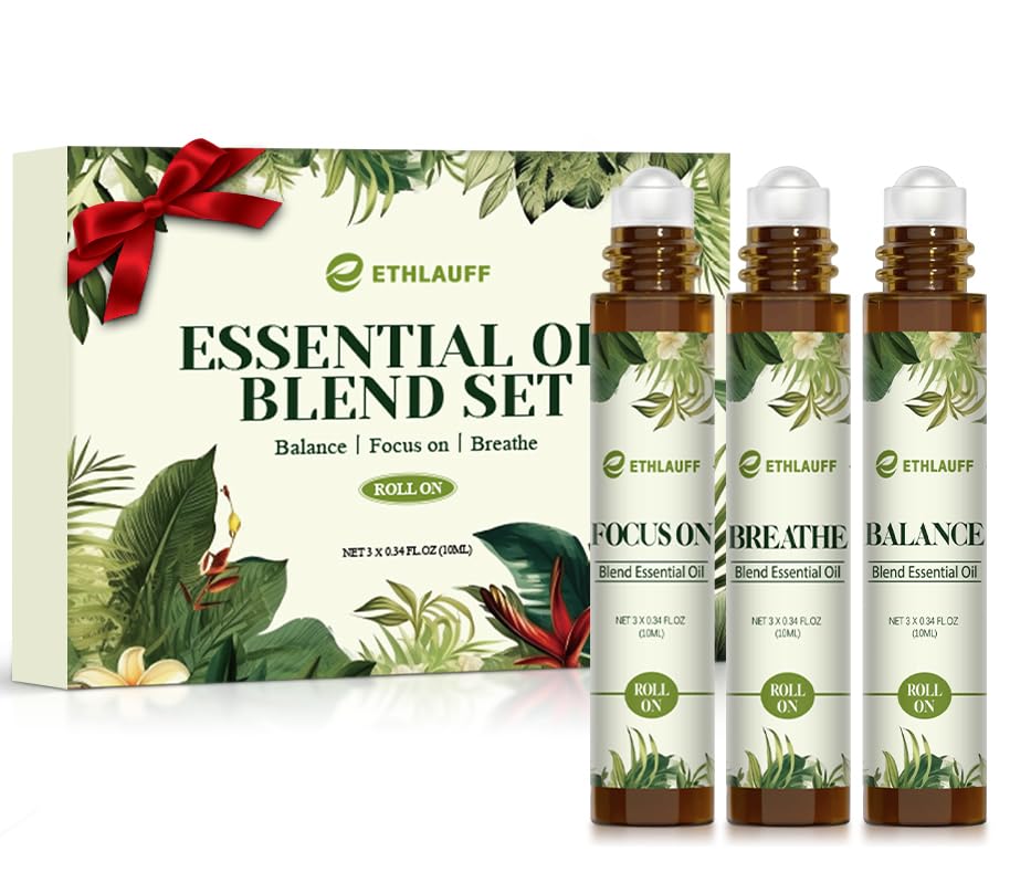 Essential Oils Roll On Set 3 Pack – Breathe, Focus On & Balance (3 x 10ml)