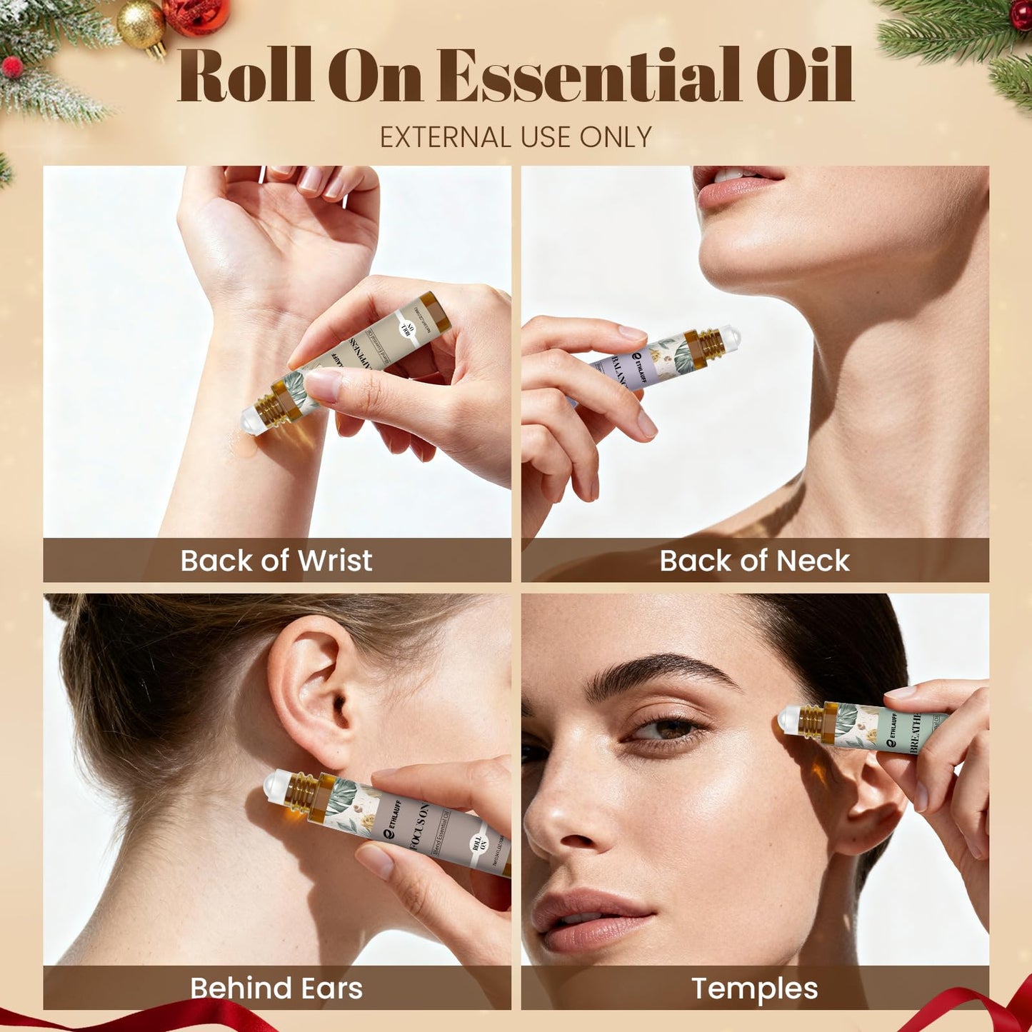 Essential Oils Roll On Set 6 Pack – Relax, Sleep, Balance, Breathe, Focus, Happiness